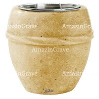 Flowers pot Chordè 19cm - 7,5in In Trani marble, steel inner