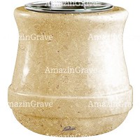 Flowers pot Calyx 19cm - 7,5in In Trani marble, steel inner