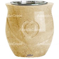 Flowers pot Cuore 19cm - 7,5in In Trani marble, steel inner