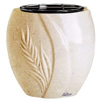 Jardinière Spiga 19cm En marbre Trani, intérieur en plastique