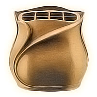 Flowers pot 19cm - 7,80in In bronze, with plastic inner, wall attached 25/P