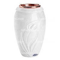 Flower vase Calla 20cm - 8in In Sivec marble, copper inner