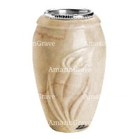 Flower vase Calla 20cm - 8in In Botticino marble, steel inner