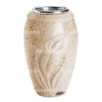 Flower vase Calla 20cm - 8in In Calizia marble, steel inner