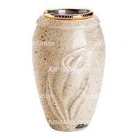 Flower vase Calla 20cm - 8in In Calizia marble, golden steel inner