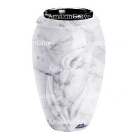 Vaso portafiori Calla 20cm In marmo di Carrara, interno in plastica