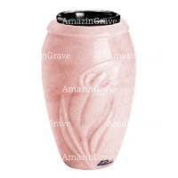 Flower vase Calla 20cm - 8in In Pink Portugal marble, plastic inner