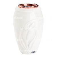 Flower vase Calla 20cm - 8in In Pure white marble, copper inner