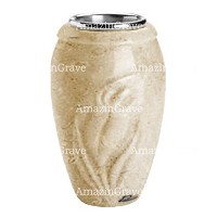 Flower vase Calla 20cm - 8in In Trani marble, steel inner