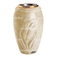 Flower vase Calla 20cm - 8in In Trani marble, golden steel inner