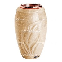 Vaso portafiori Calla 20cm In marmo Travertino, interno in rame