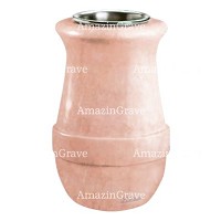 Vaso portafiori Calyx 20cm In marmo Rosa Bellissimo, interno in acciaio