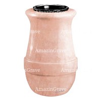 Vase à fleurs Calyx 20cm En marbre Rosa Bellissimo, intérieur en plastique