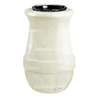 Flower vase Calyx 20cm - 8in In Pure white marble, plastic inner