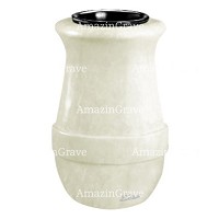 Vaso portafiori Calyx 20cm In marmo Bianco puro, interno in plastica