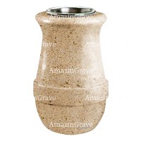 Flower vase Calyx 20cm - 8in In Calizia marble, steel inner