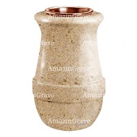 Vaso portafiori Calyx 20cm In marmo Calizia, interno in rame