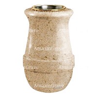 Flower vase Calyx 20cm - 8in In Calizia marble, golden steel inner