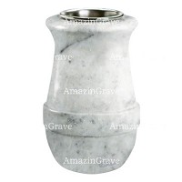 Flower vase Calyx 20cm - 8in In Carrara marble, steel inner
