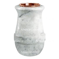 Grabvase Calyx 20cm Carrara Marmor, Kupfer Innen