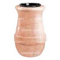 Flower vase Calyx 20cm - 8in In Pink Portugal marble, plastic inner