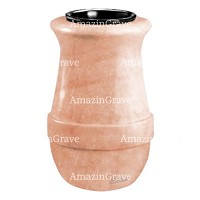 Vaso portafiori Calyx 20cm In marmo Rosa Portogallo, interno in plastica