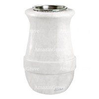 Vaso portafiori Calyx 20cm In marmo Sivec, interno in acciaio