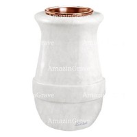 Flower vase Calyx 20cm - 8in In Sivec marble, copper inner
