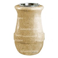 Vaso portafiori Calyx 20cm In marmo di Trani, interno in acciaio