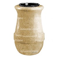 Vaso portafiori Calyx 20cm In marmo di Trani, interno in plastica