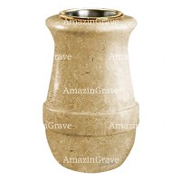 Flower vase Calyx 20cm - 8in In Trani marble, golden steel inner