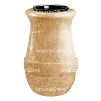 Vaso portafiori Calyx 20cm In marmo Travertino, interno in plastica