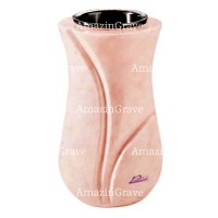 Vase à fleurs Charme 20cm En marbre Rosa Bellissimo, intérieur en plastique