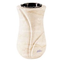Flower vase Charme 20cm - 8in In Botticino marble, plastic inner