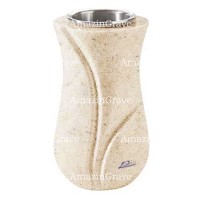 Flower vase Charme 20cm - 8in In Calizia marble, steel inner