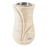 Vaso portafiori Charme 20cm In marmo Calizia, interno in acciaio