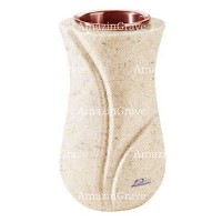 Jarrón para flores Charme 20cm En marmol Calizia, interior en cobre