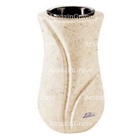 Flower vase Charme 20cm - 8in In Calizia marble, plastic inner