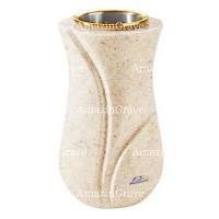 Flower vase Charme 20cm - 8in In Calizia marble, golden steel inner