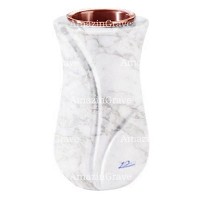 Jarrón para flores Charme 20cm En marmol de Carrara, interior en cobre