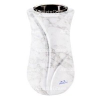 Flower vase Charme 20cm - 8in In Carrara marble, plastic inner