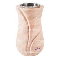 Vaso portafiori Charme 20cm In marmo Rosa Portogallo, interno in acciaio