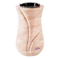 Vase à fleurs Charme 20cm En marbre Rose Portugal, intérieur en plastique