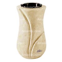 Flower vase Charme 20cm - 8in In Trani marble, plastic inner