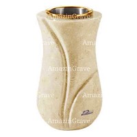 Flower vase Charme 20cm - 8in In Trani marble, golden steel inner