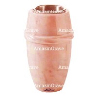Flower vase Chordé 20cm - 8in In Rosa Bellissimo marble, copper inner