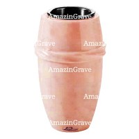 Grabvase Chordé 20cm Rosa Bellissimo Marmor, Kunststoff Innen