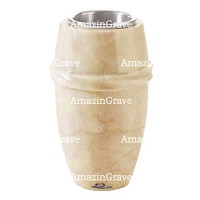 Flower vase Chordé 20cm - 8in In Botticino marble, steel inner