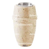 Vaso portafiori Chordé 20cm In marmo Calizia, interno in acciaio