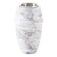 Grabvase Chordé 20cm Carrara Marmor, Stahl Innen